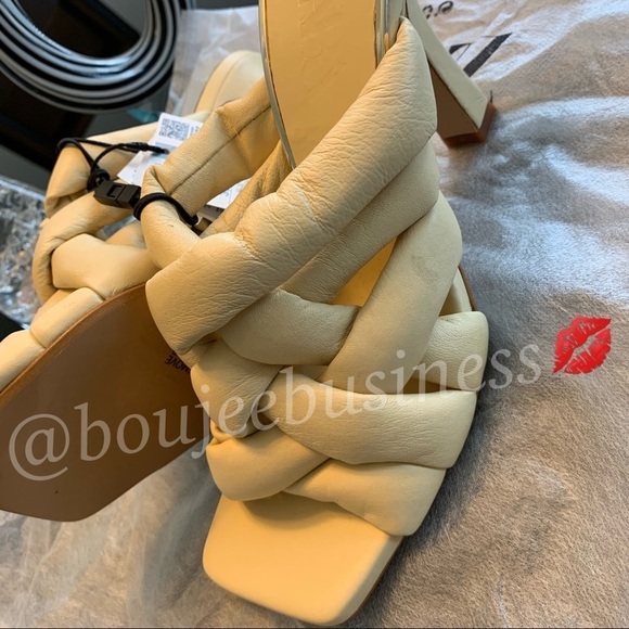 ZARA - Padded Woven Leather Mule Sandals Size US 8 - Picture 6 of 7